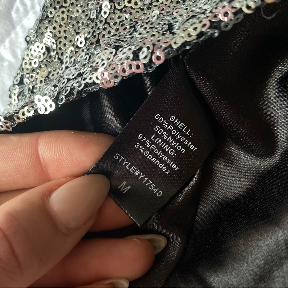 YAYA & co. Silver Sequin Asymmetrical Camisole - Picture 5 of 7